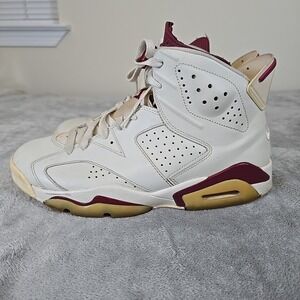 Air Jordan 6 Shoe Mens 9 Retro Maroon/White Sportwear Basketball Streetwear
